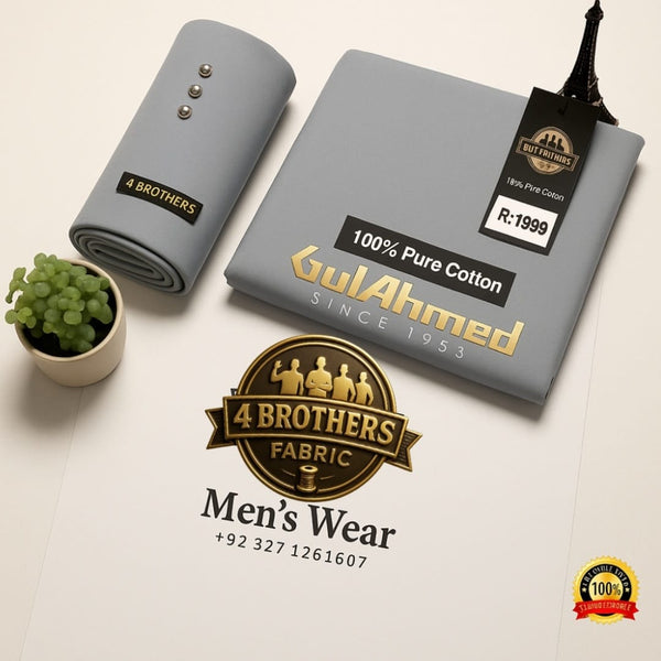 Men's Grey Soft Fine Pima Latha Premium Quality 100%Pure Cotton