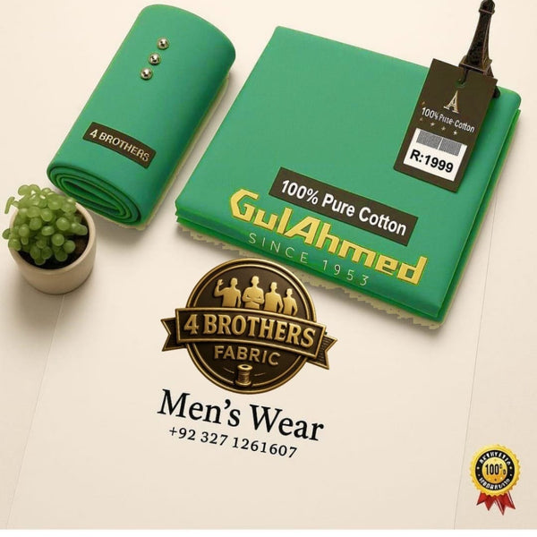 Men's  Green Soft Fine Pima Latha Premium Quality 100%Pure Cotton